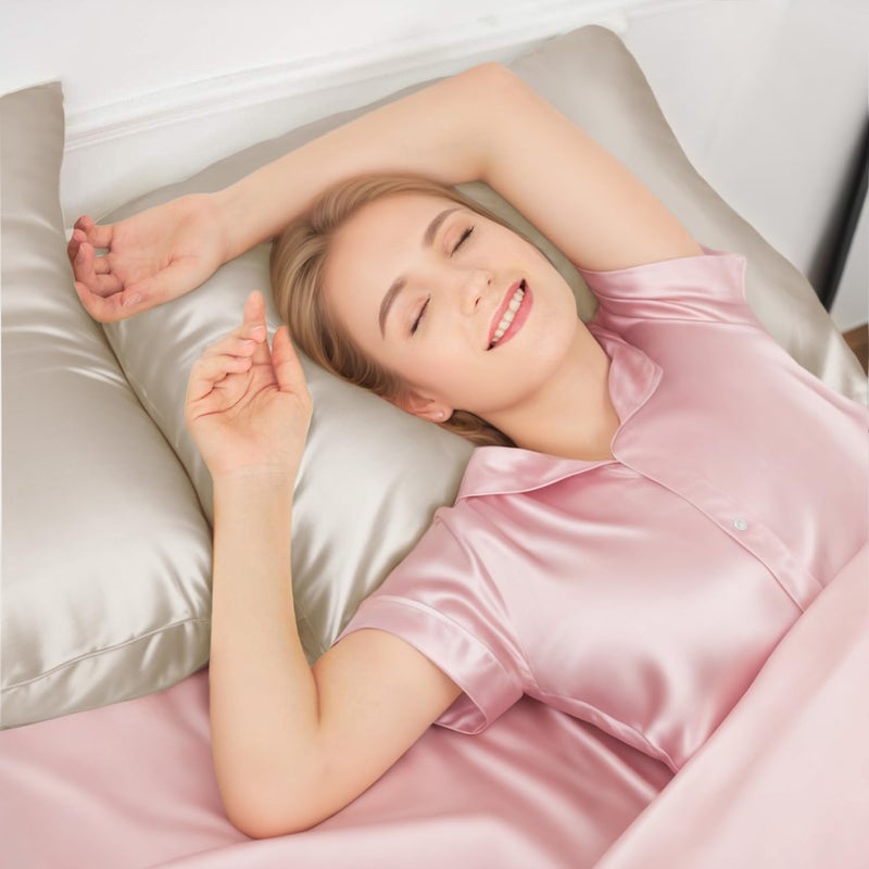 INSSL Silk Pillowcase for Women, Mulberry Silk Pillowcase for Hair and Skin and Stay Comfortable and Breathable During Sleep (King, Taupe) - Image 2